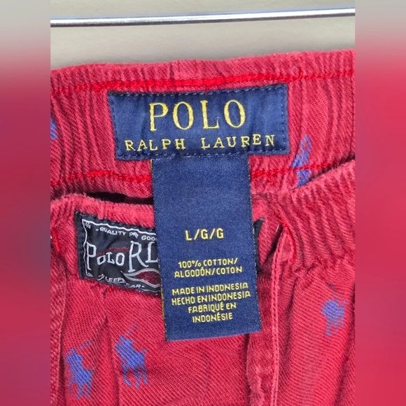 Y2K Men's Ralph Lauren 100% Cotton Drawstring Lounge Luxe Pajama Pants, Large - Picture 4 of 4